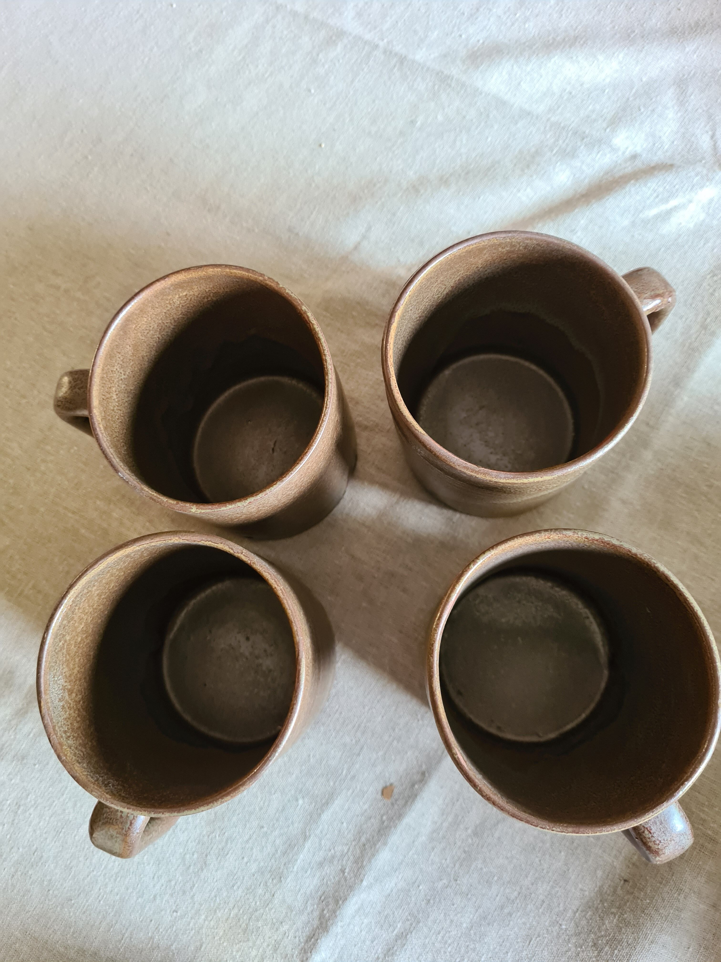 Set of 4 sandstone mugs