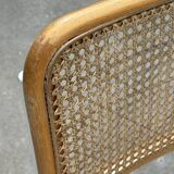Cesca chair b32 model in white and wood by Marcel Breuer