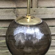 Yellow glass pendant lamp from Biot, 1970s