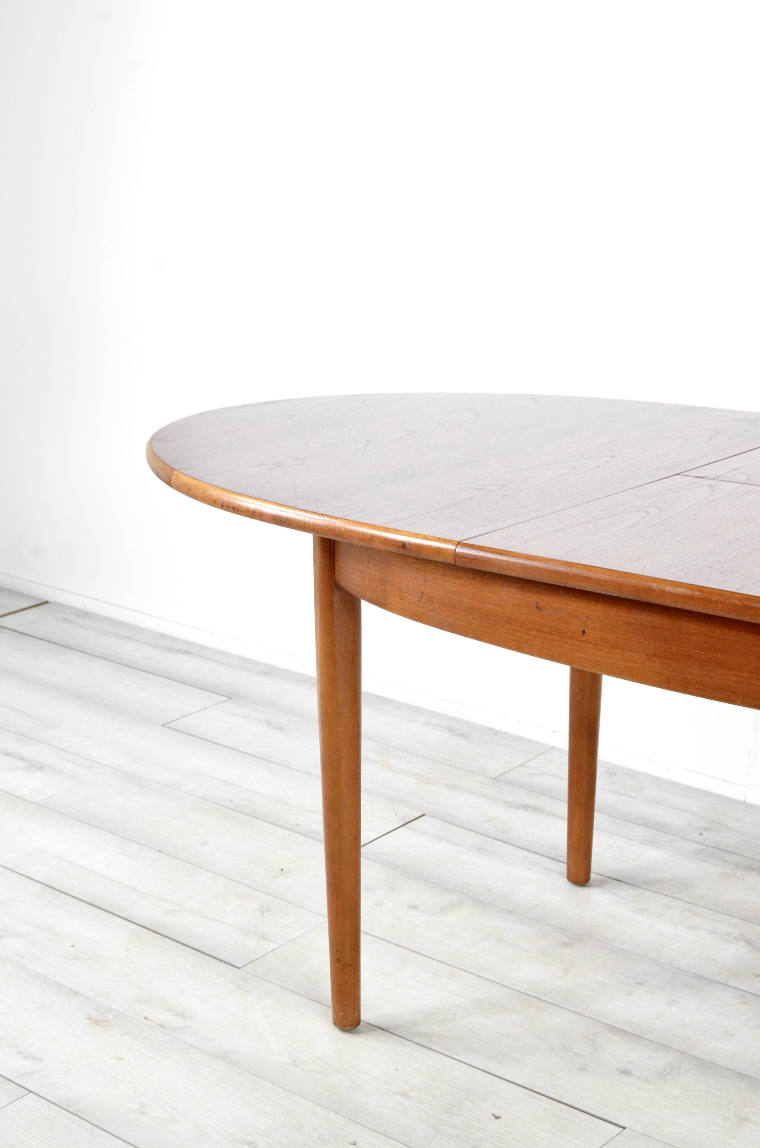 Table à manger extensible vintage en teck d'inspiration danoise