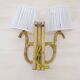 Rattan wall lamp with 2 lights and rope lampshades, 1960-1970.