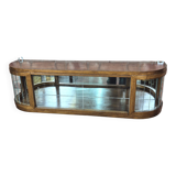 Upcycled Art Deco Oak Wall Display Cabinet with Slatted Glass Corners - 195