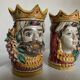 Pair of Moro head vases Caltagirone Italian design Sicily