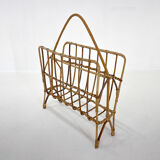 1970s Bamboo Magazine Holder, Czechoslovakia