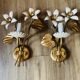 Pair of vintage Florentine wall lights in gilded metal – 1960s