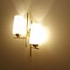 Pair vintage wall lamps 60 glass brass