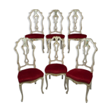 Series of six high-backed chairs in Venetian taste