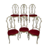 Série de six chaises à haut dossier dans le goût vénitien