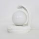 Vintage White Cobra Snake Lamp in Ceramic and opaline globe. 80 years