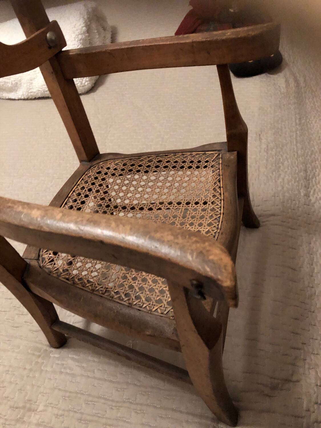 Children's armchair in canework