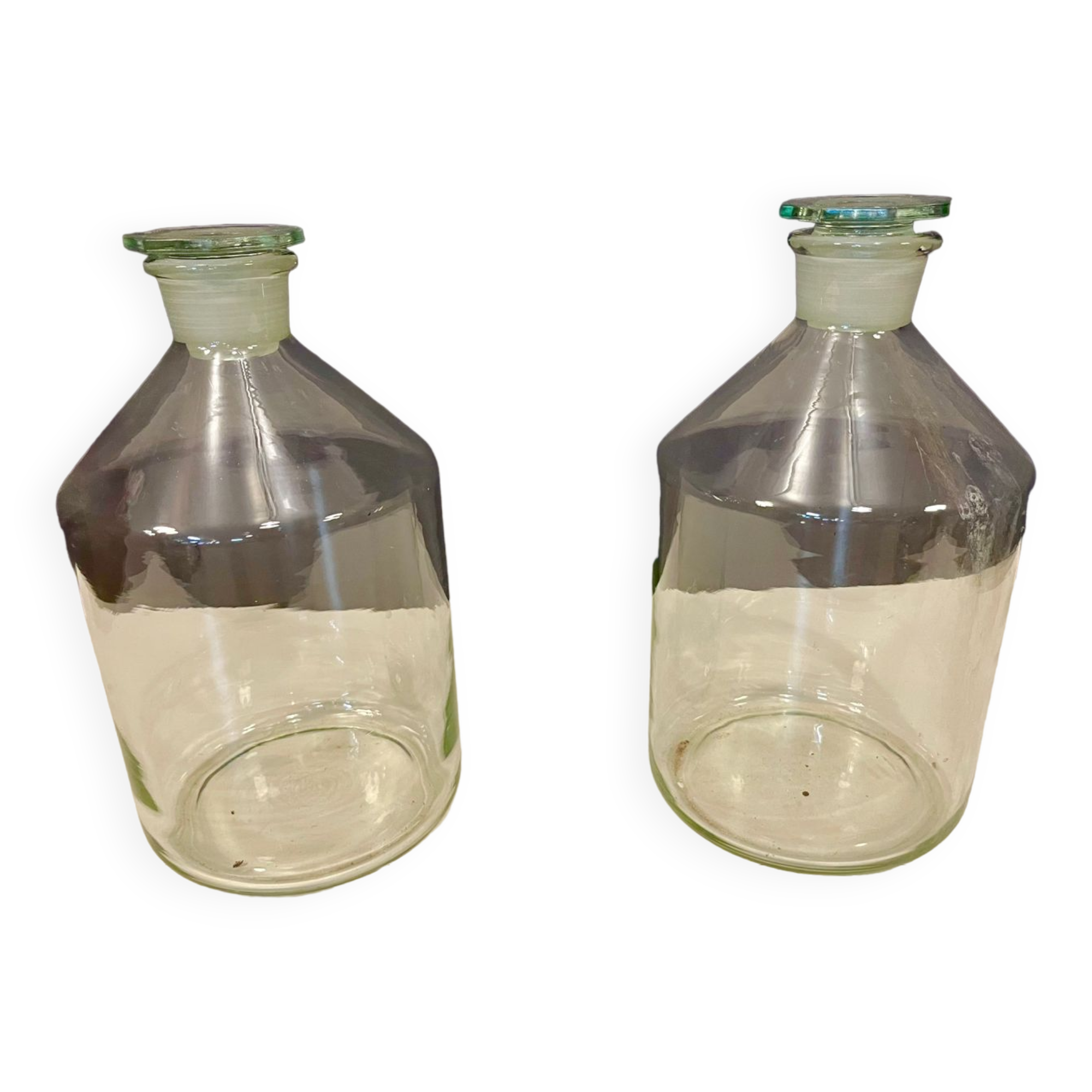 Pair of old factory perfume bottles