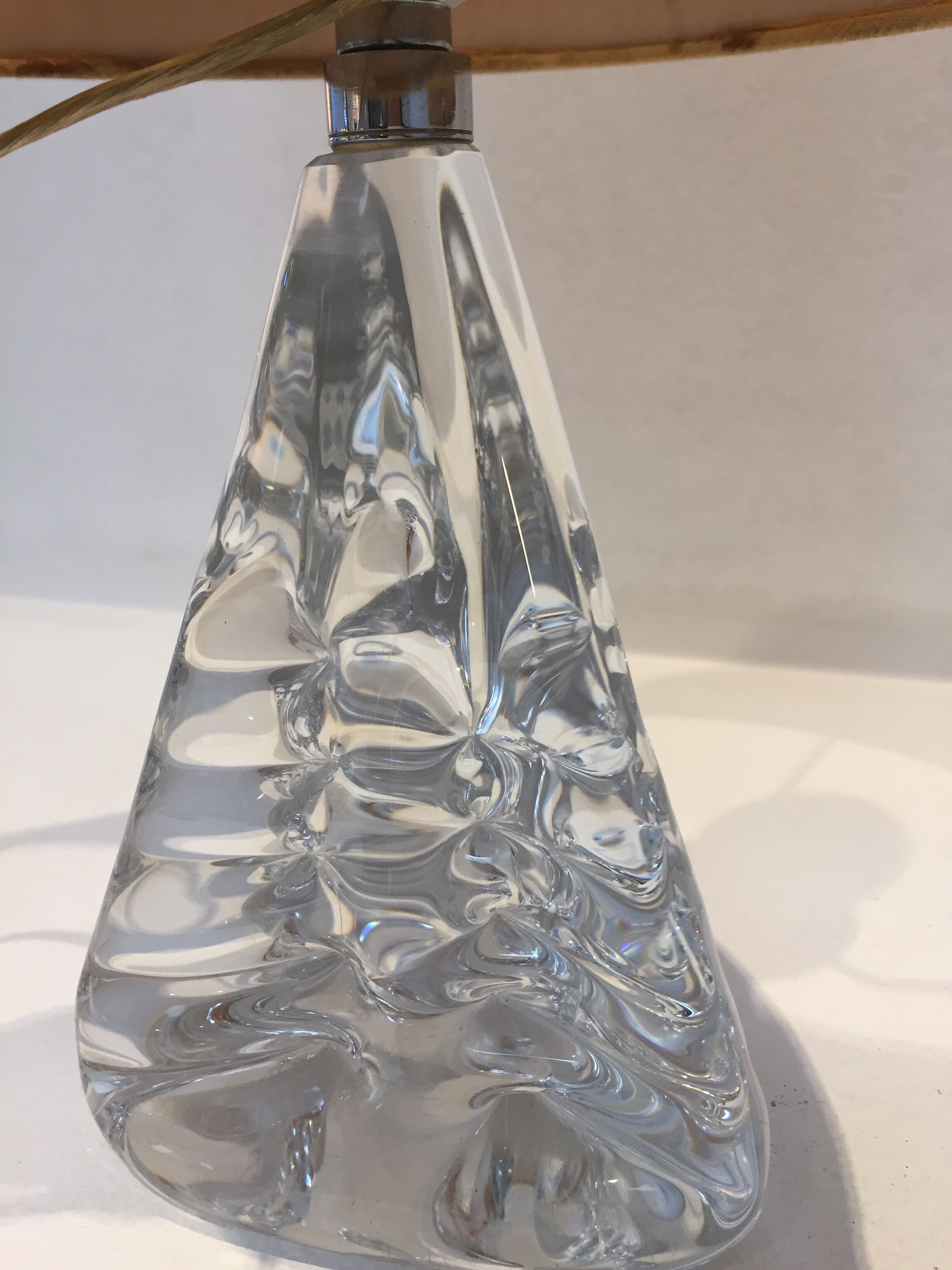 Paire lampes chevet cristal 1970