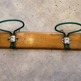 Old coat rack from the 50's double wood and metal hooks
