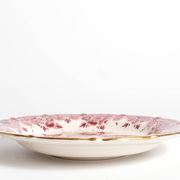Regina Gouda Delft Hand-Painted Plate Red Peacock & Floral Motif Holland, 1950s