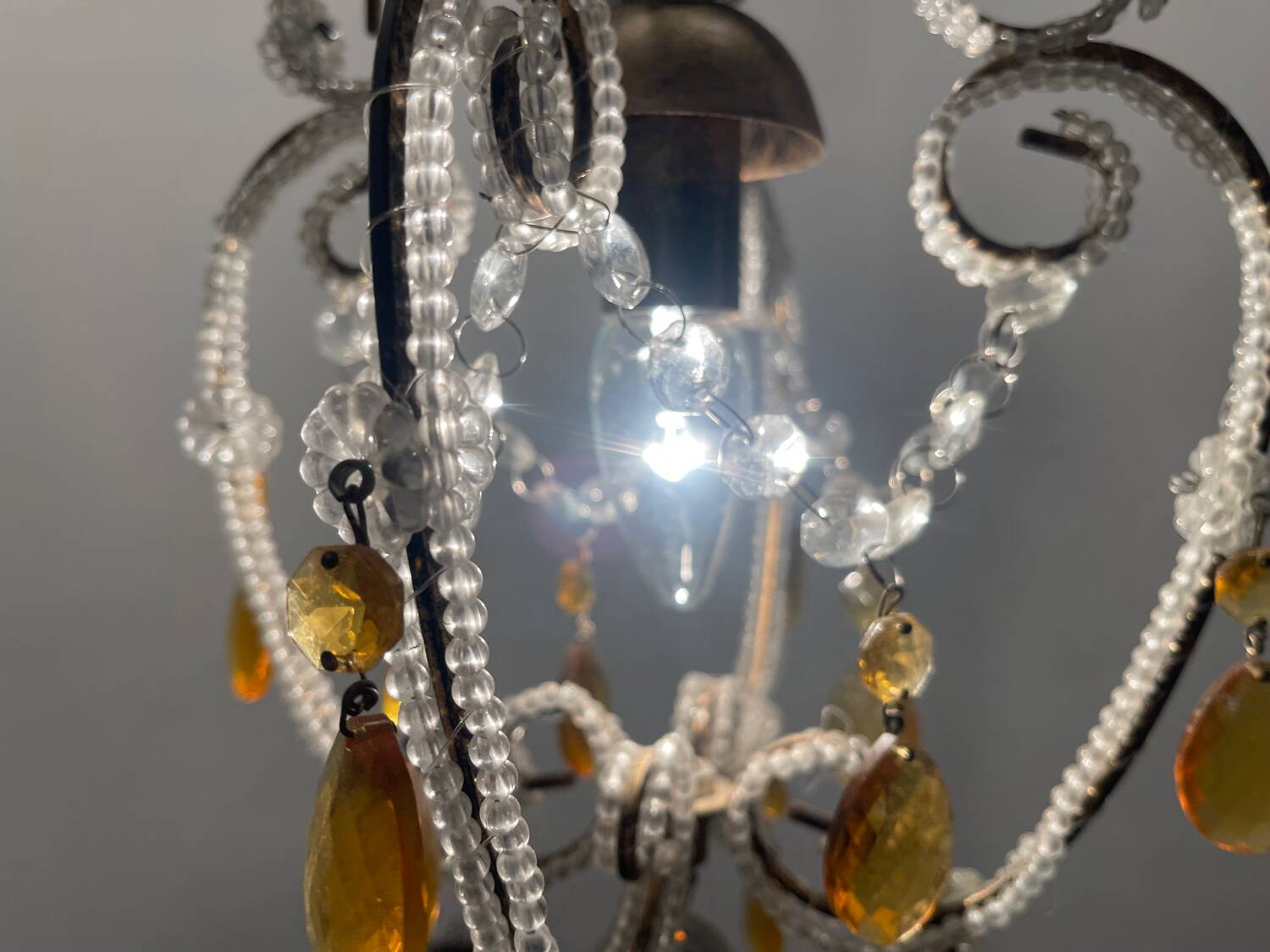 Glass Beaded Petit Crystal Chandeliers Set of 2