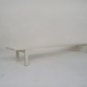 White metal slat bench, The Netherlands 1950's