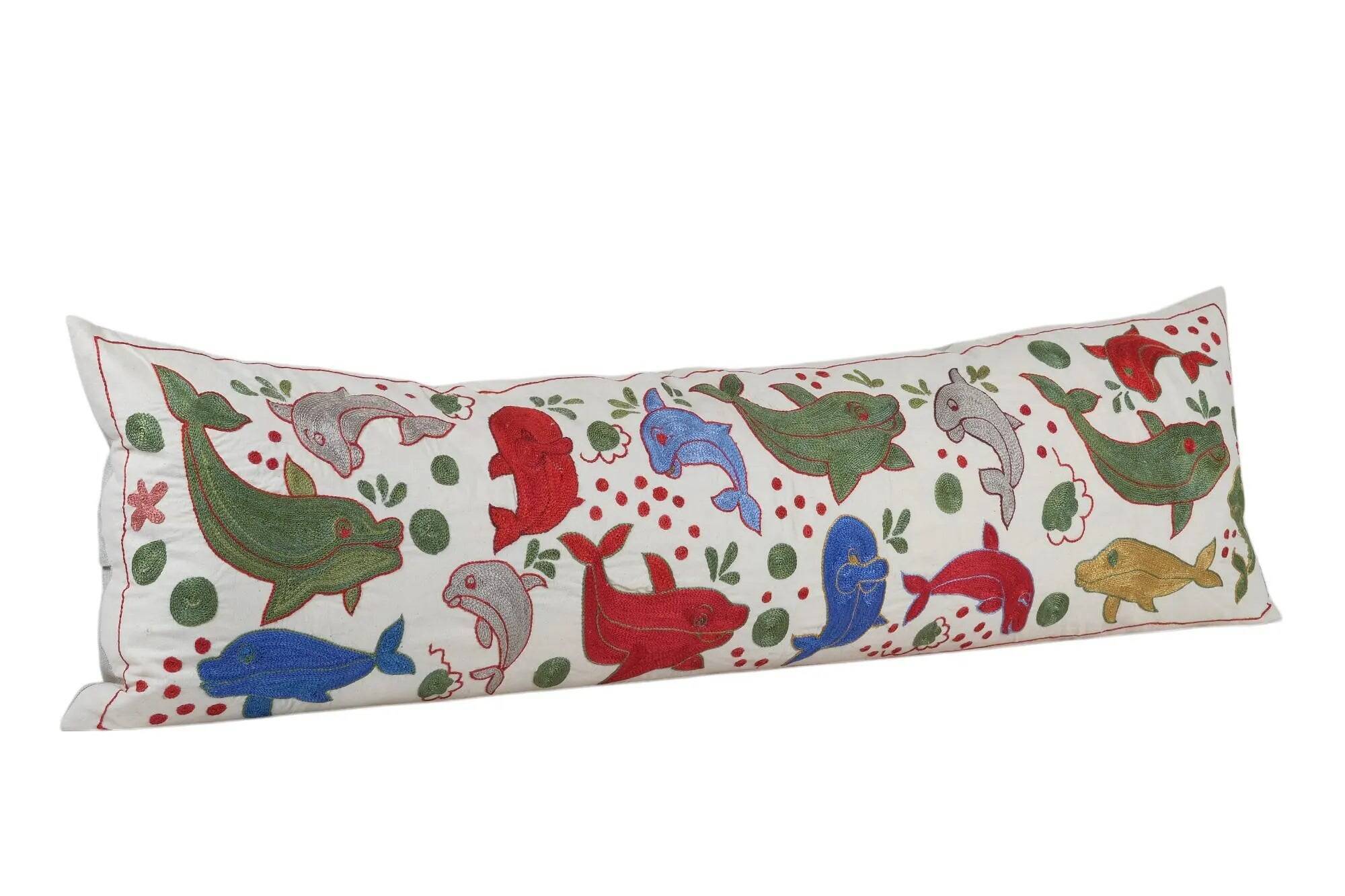 Vintage embroidered cushion cover 46x140 cm