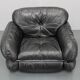 1970 Kurt Hvitsjö Rare “Hannibal” Black Leather Armchair For Isku, Finland