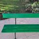 Large wooden and cast iron garden bench 224 cm