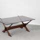 Mid-century scandinavian walnut condor coffee table by fredrik schriever-abeln for örebro glass, 196