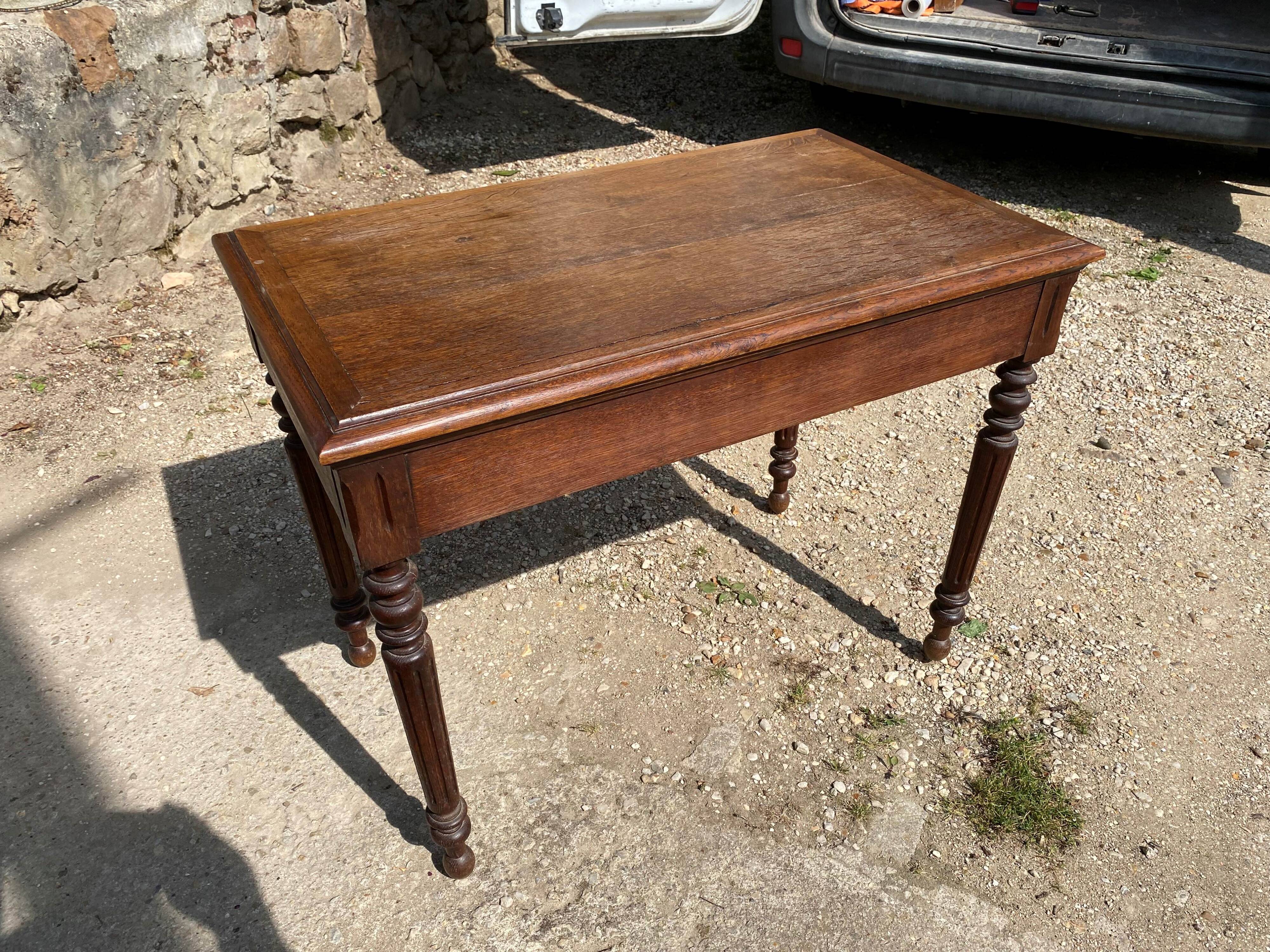 Oak desk with 2 drawers, 97 x 58 cm