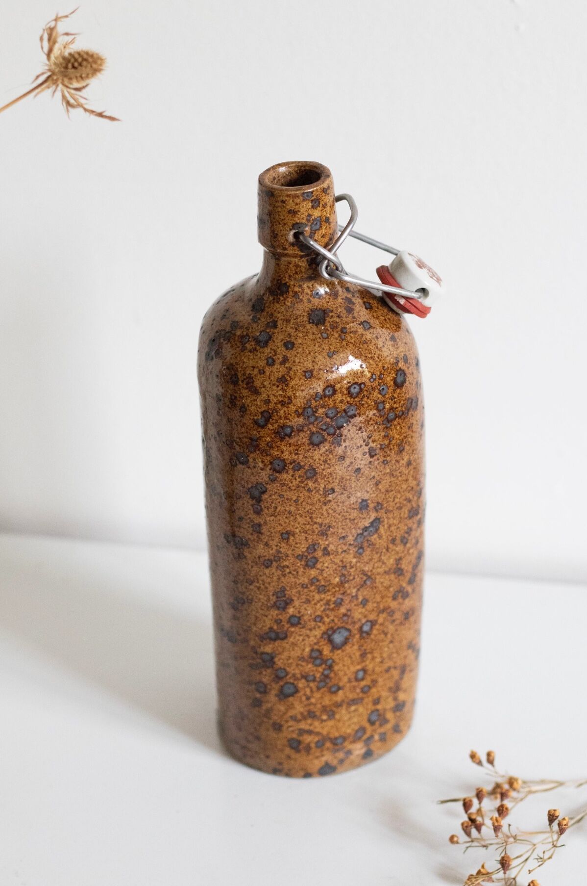 Pyrite stoneware bottle