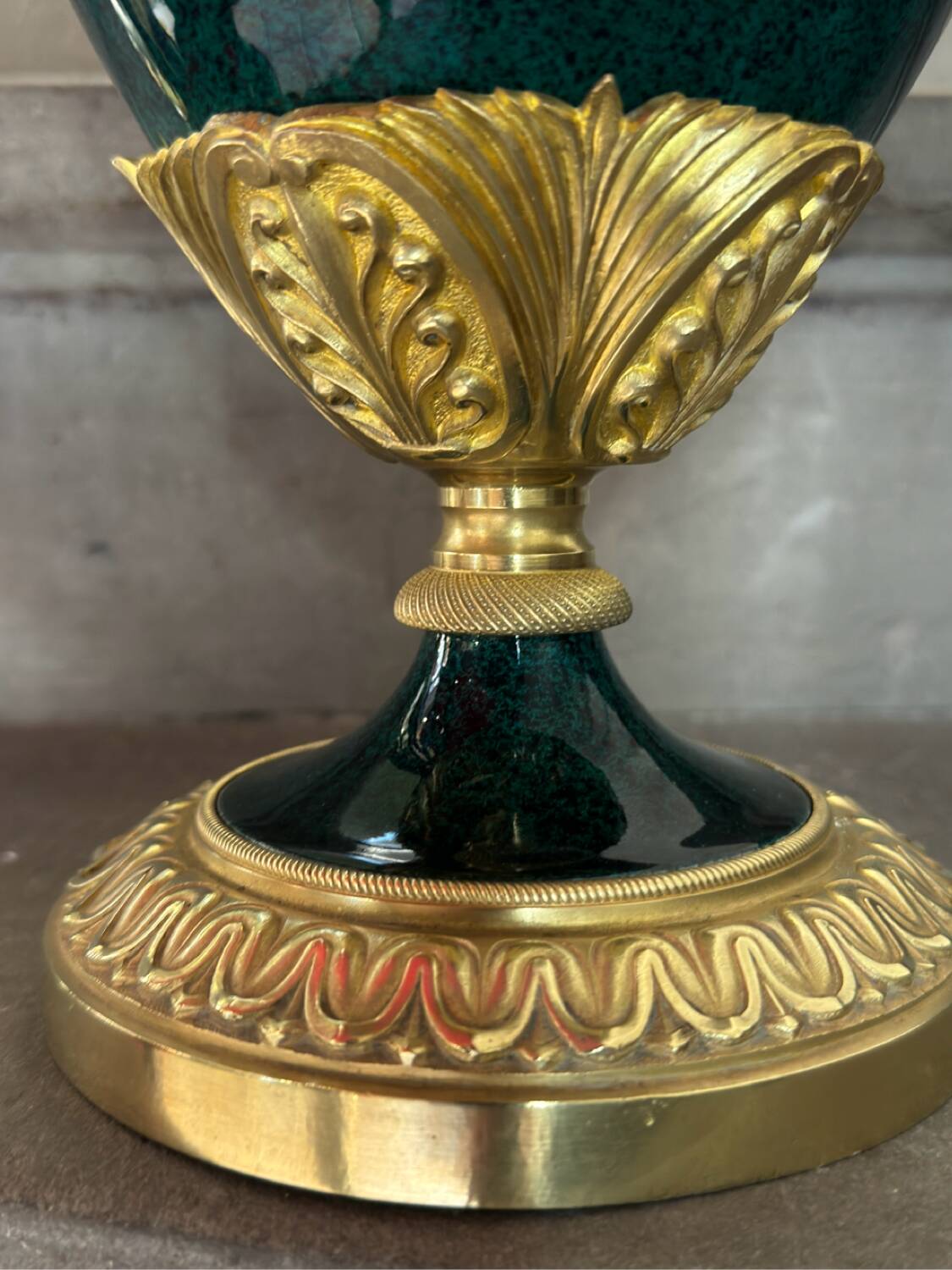 Porcelain and bronze vase