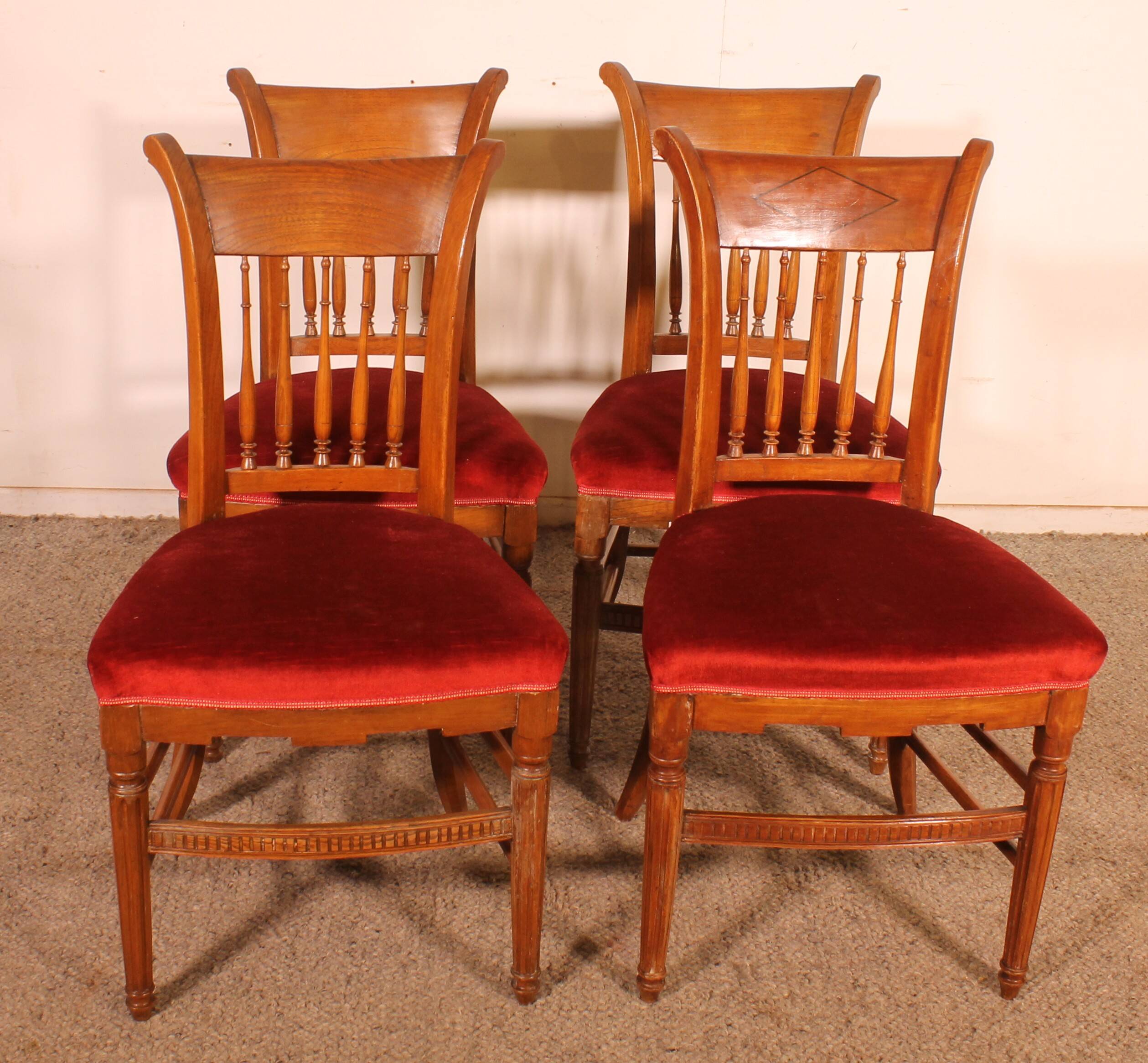 Set of 4 Directoire period chairs.
