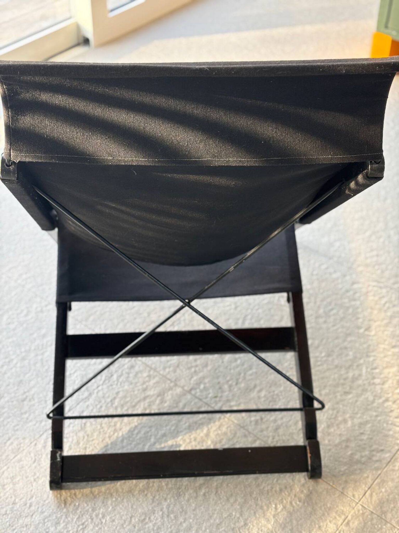 Vintage wood and canvas folding armchair by Tord Bjorklund for Ikea