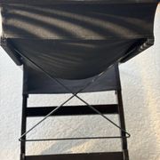 Vintage wood and canvas folding armchair by Tord Bjorklund for Ikea