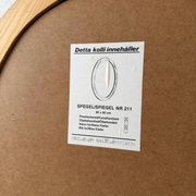 Miroir ovale en pin Glasmaster Markaryd Suède années 1970
