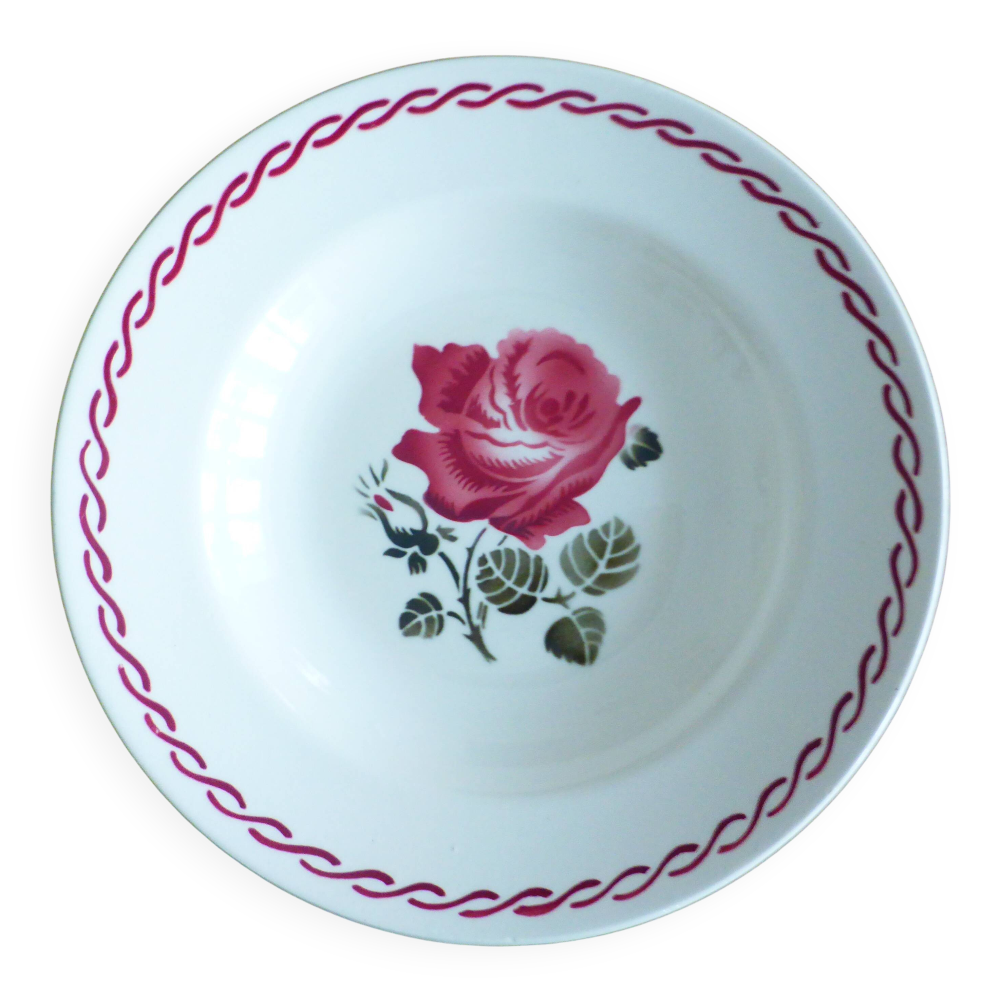 1 vintage Badonviller soup plate, Germaine pattern