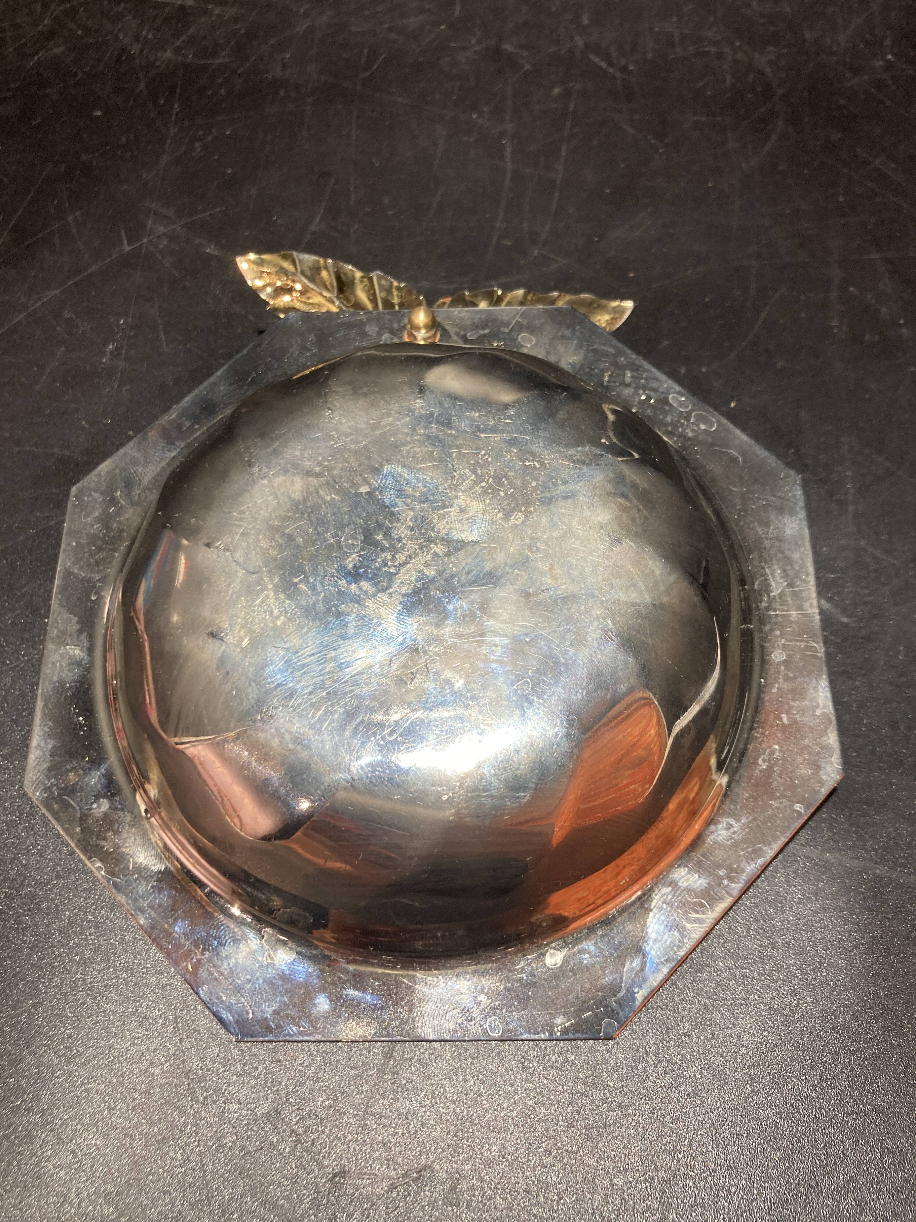 Vide poche en métal argenté