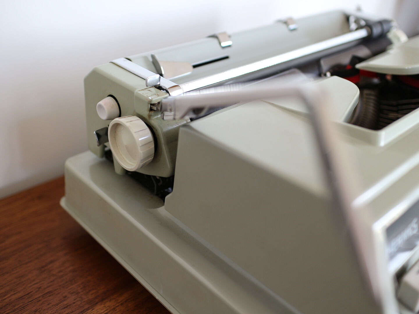 Machine à écrire vintage Hermès Media 3 vert menthe Rare