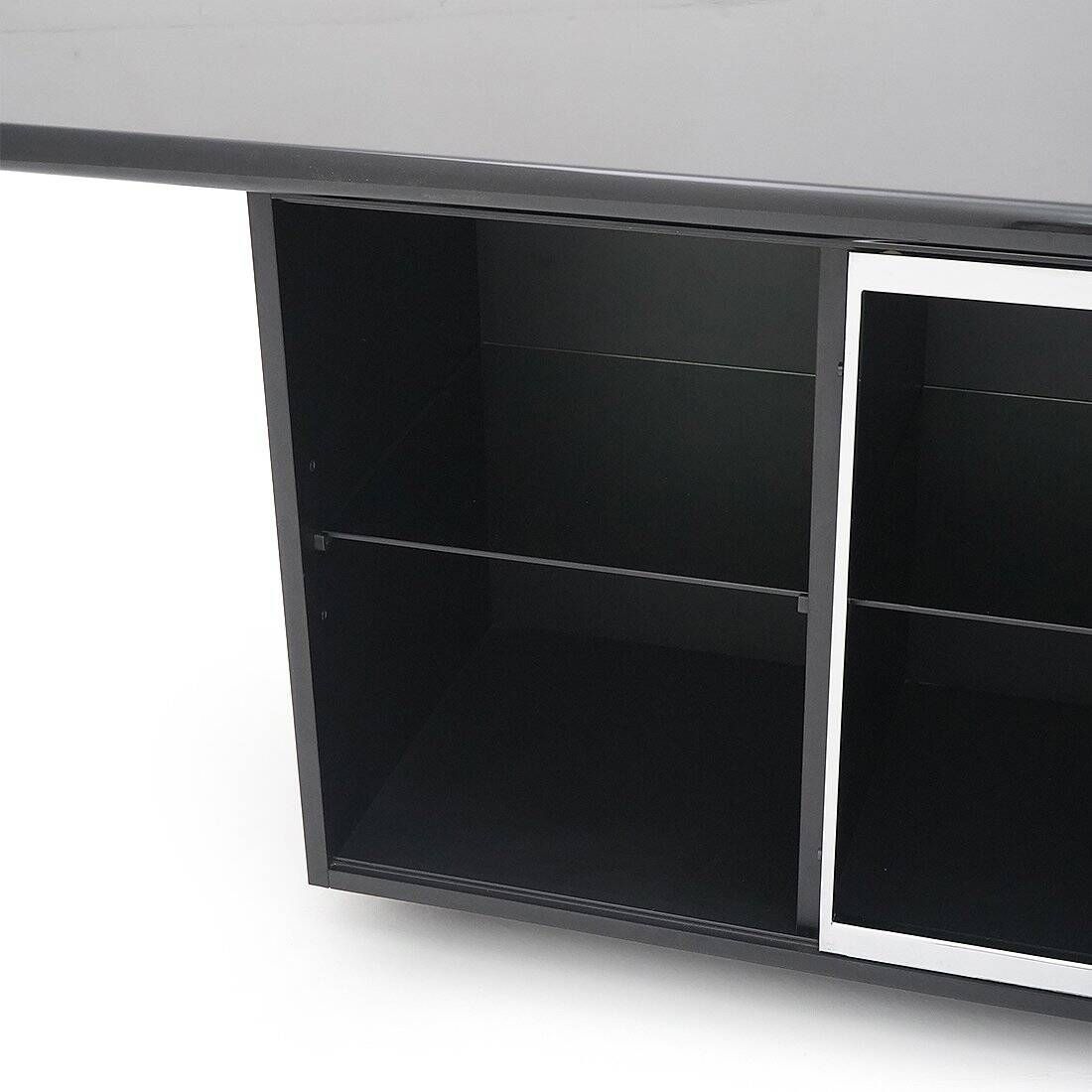 Black lacquered buffet by Giotto Stoppino for Acerbis, 1970s.