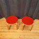 Pair of NE60 stools designed by Alvar Aalto, Artek, Finland, 1980s