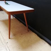 Wooden coffee table, children's desk glass top, interier praha, 1960, Czechoslovakia