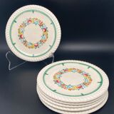 Longwy "pomone" dessert plates with fruit motifs