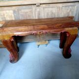 Old console in ethnic exotic wood