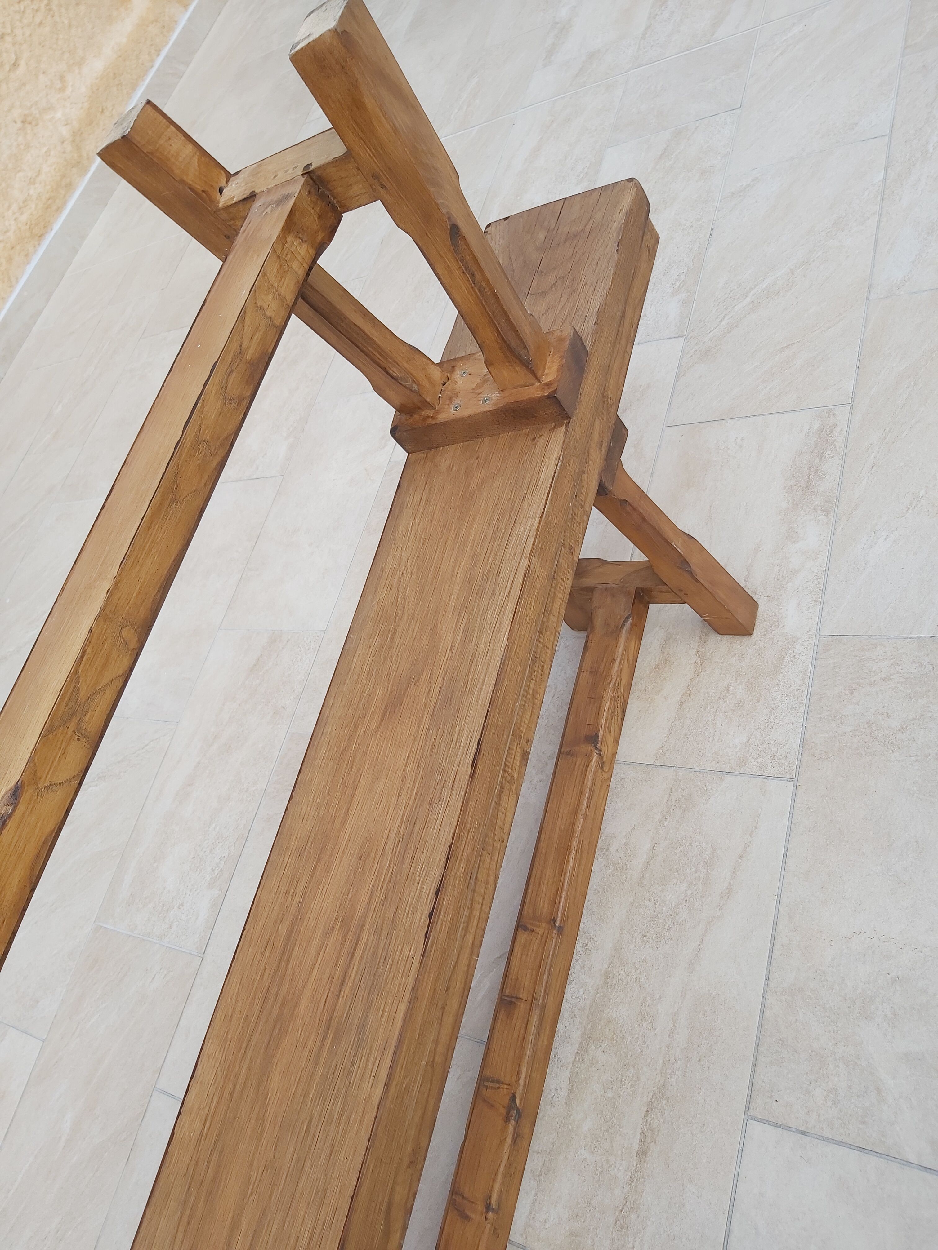 Paire de bancs de ferme 2m50