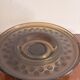 70s Pressed Glass Smoke Fruit Bowl Coupe Stand Space Age