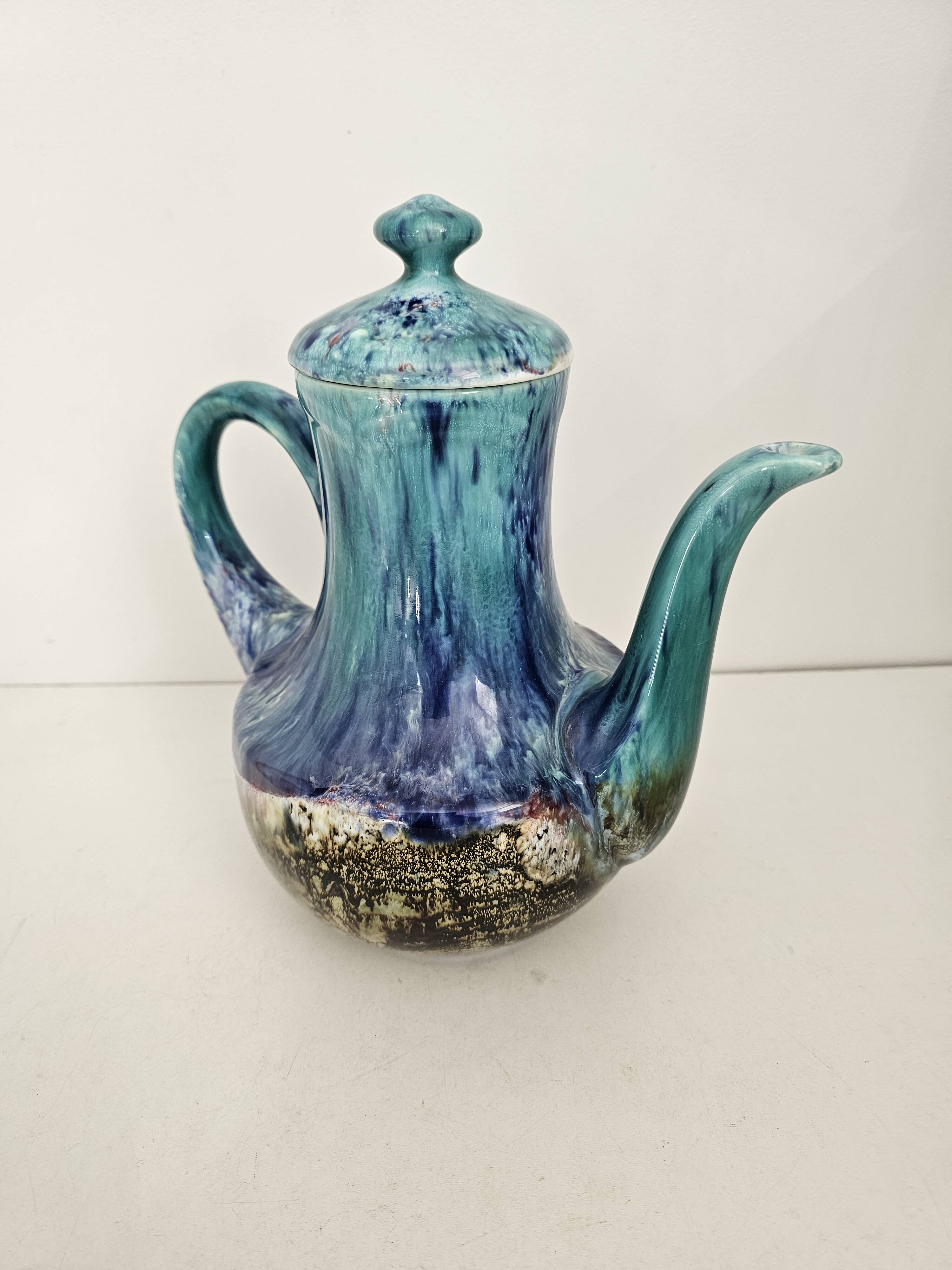 Coffee set (coffee maker + 12 cups) signed Morvan - Gaston Gaubier 70's