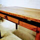 Old farm table with extension cords