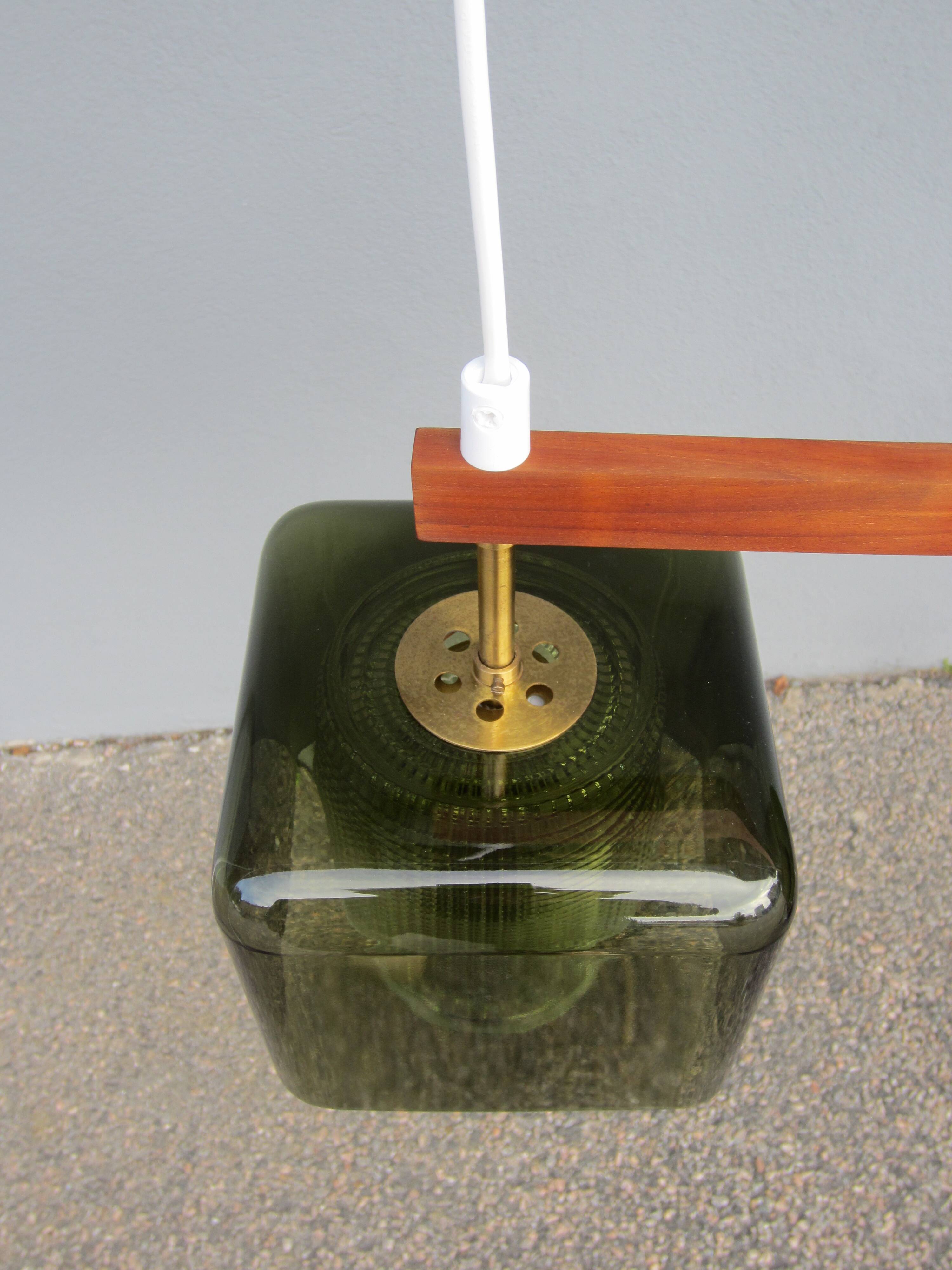 Scandinavian glass pendant lamp Carl Fagerlund for Orrefors