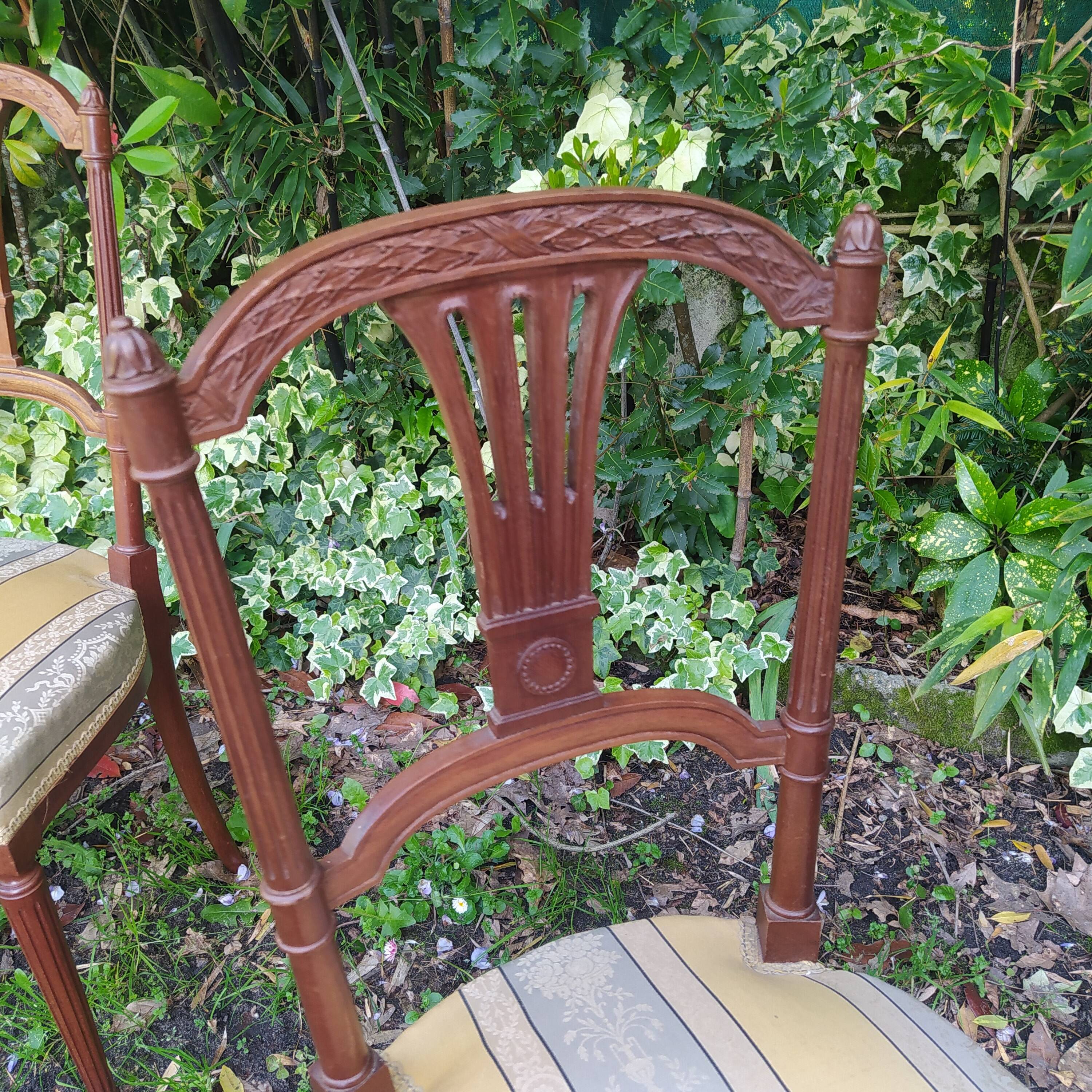 4 old chairs from the early 20th century in mahogany