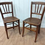 Pair of antique wooden bistro chairs