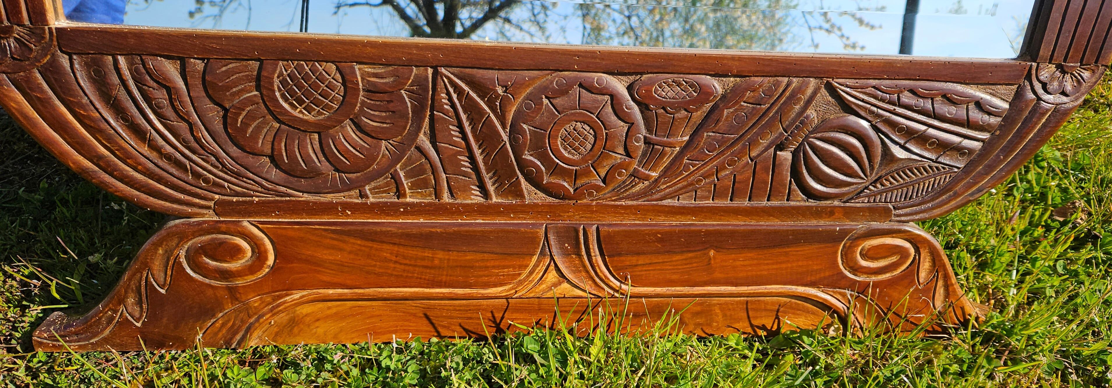 Art Deco mirror in carved wood