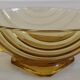 Molded glass fruit bowl art deco style amber