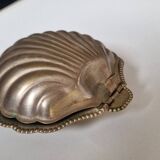 Silver-plated metal butter/shell caviar dish