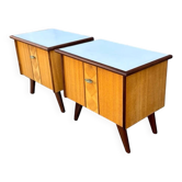 Lot de 2 tables de chevet vintage, années 60